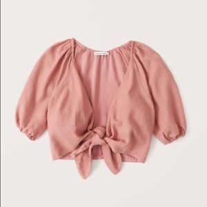 Abercrombie Terracotta Linen Set (crop top, shorts, pants)